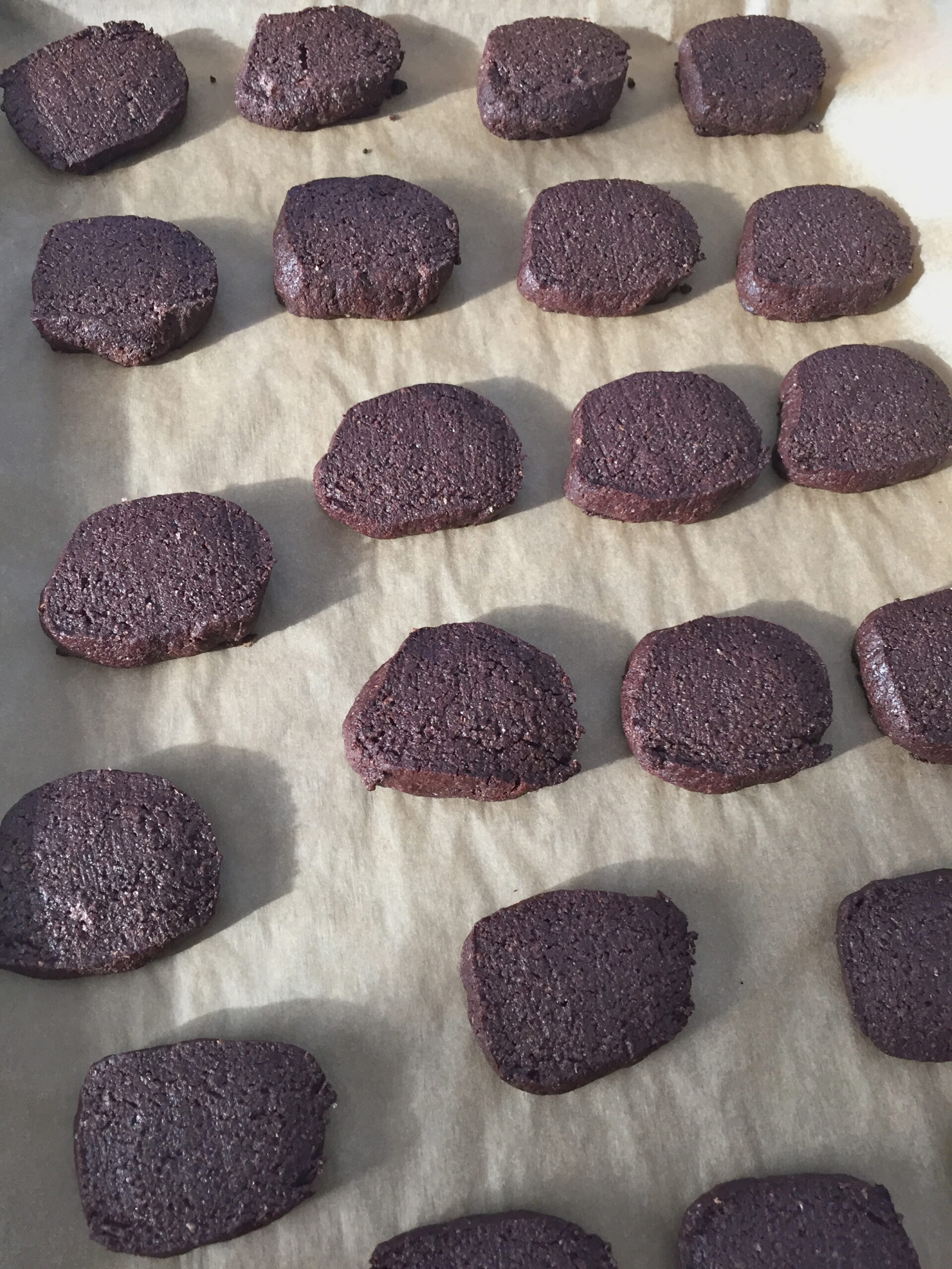 chocolate cookies in marshmallow shape