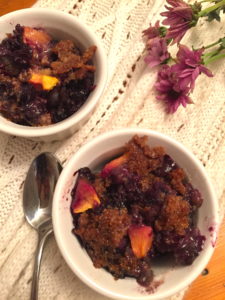 flax blueberry nectarine cobbler