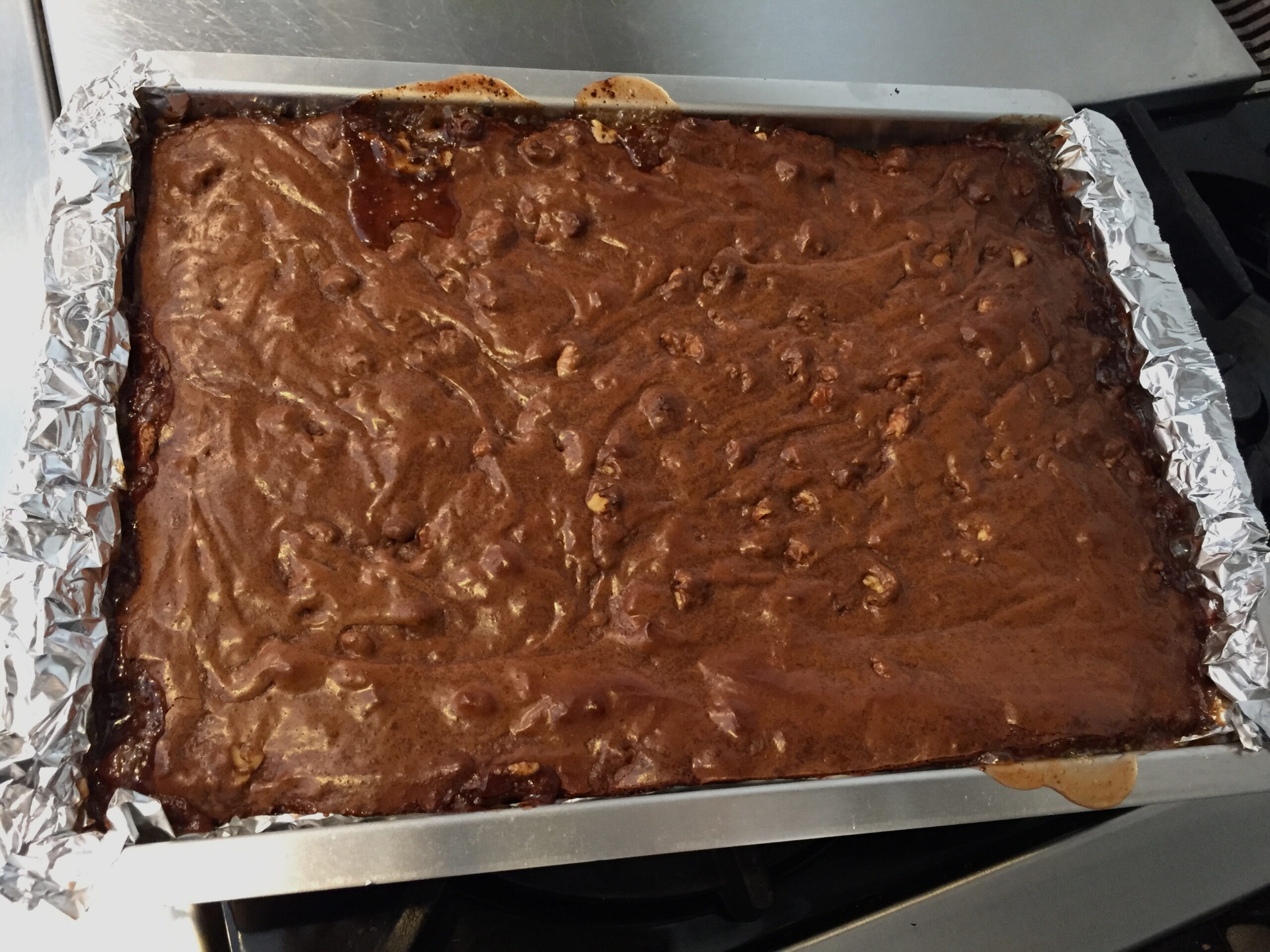 brownies out of the oven