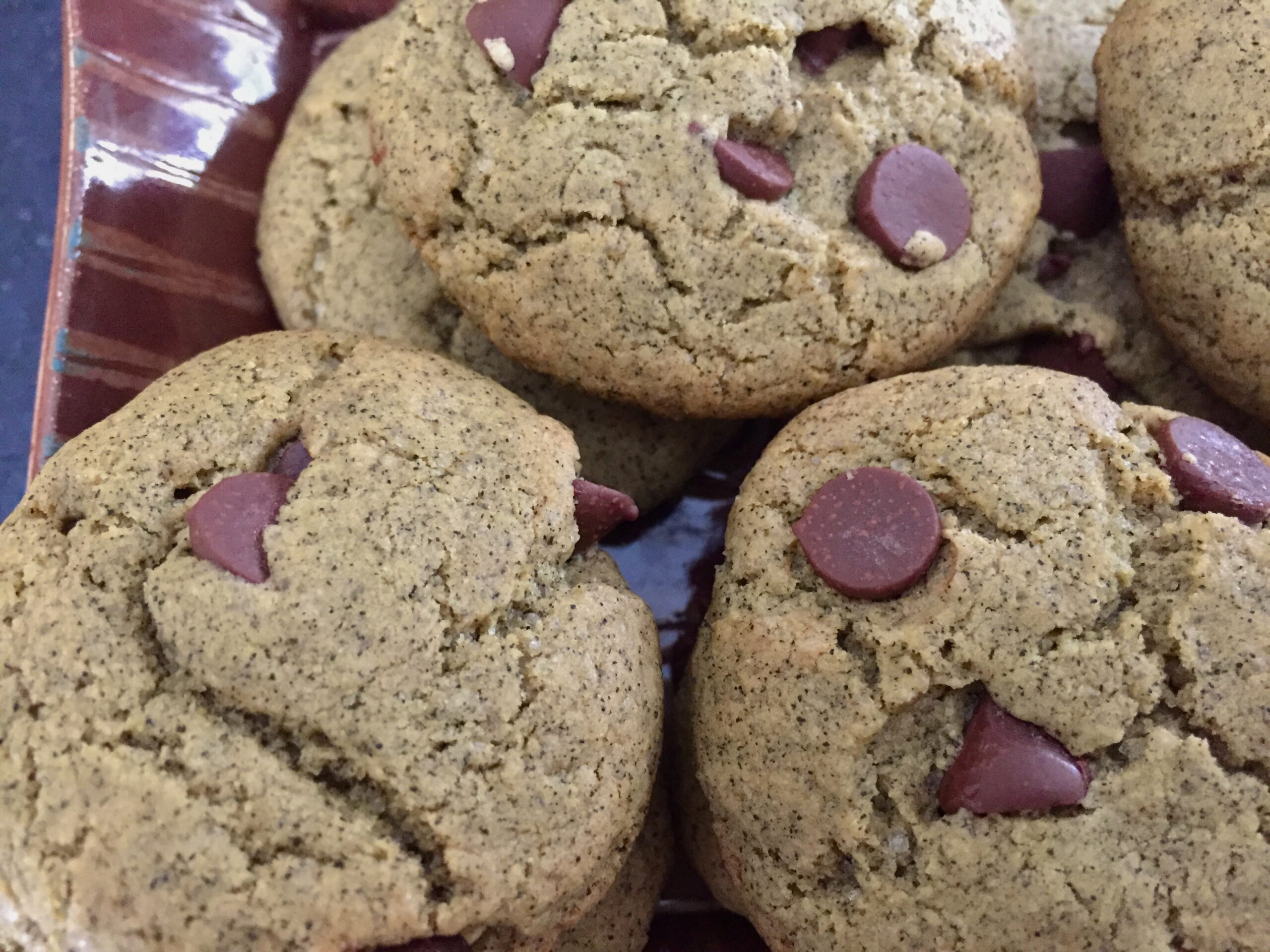 tulsi chocolate chip chickpea flour cookies